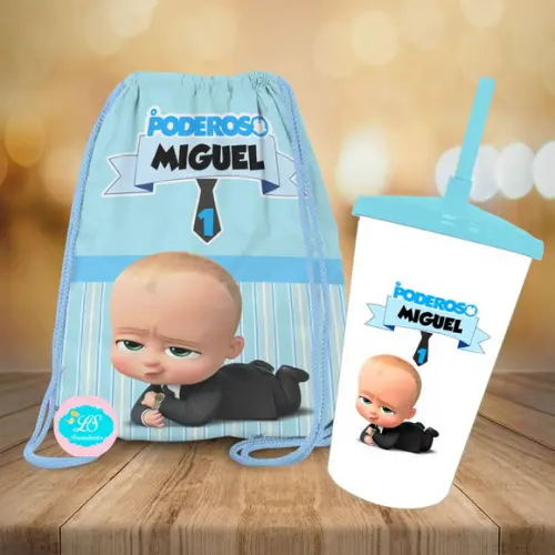 Mochilinha e Copo Twister o Poderoso Chefinho