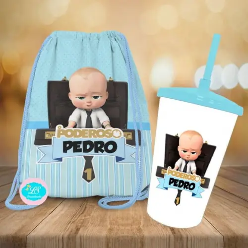 Mochilinha e Copo Twister o Poderoso Chefinho