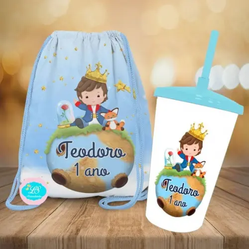 Mochilinha e Copo Twister Pequeno Principe