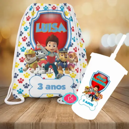 Mochilinha e Copo Twister Patrulha Canina