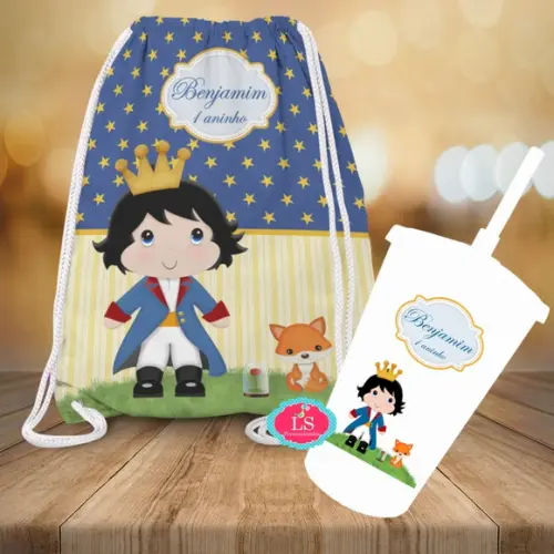 Mochilinha e Copo Twister Pequeno Principe Cute