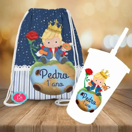 Mochilinha e Copo Twister Pequeno Principe