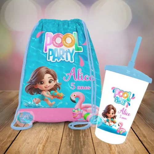 Mochilinha e Copo Twister Pool Party