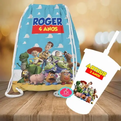 Mochilinha e Copo Twister Toy Story