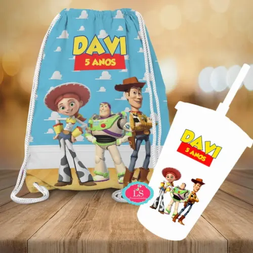 Mochilinha e Copo Twister Toy Story