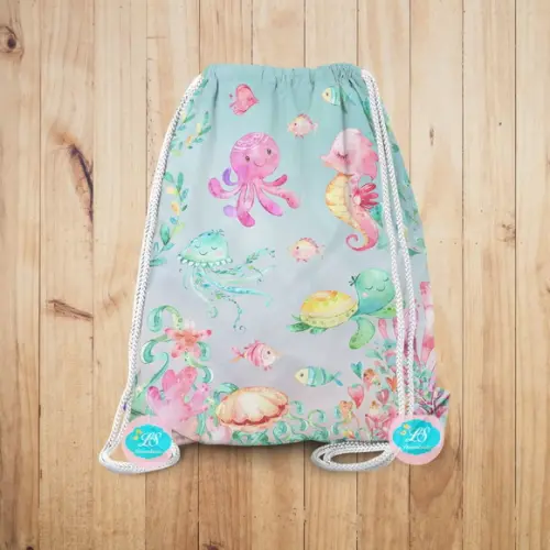 Mochilinha Fundo do Mar Rosa 2 (envio Rápido)