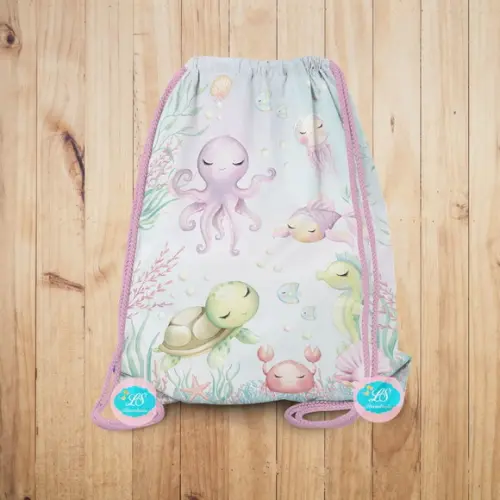 Mochilinha Fundo do Mar Rosa (envio Rápido)