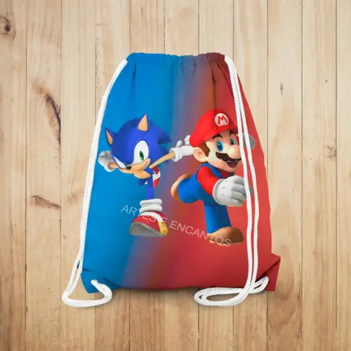 Mochilinha Mario x Sonic