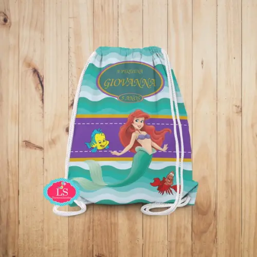 Mochilinha Pequena Sereia Ariel