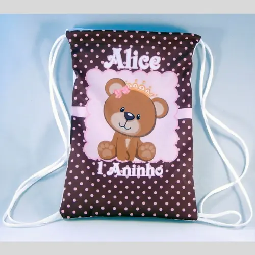 Mochilinha Ursinha Personalizada