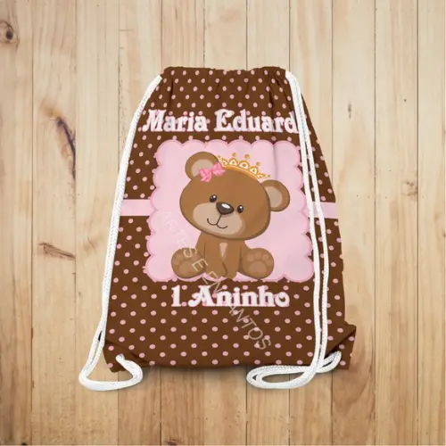 Mochilinha Ursinha Personalizada