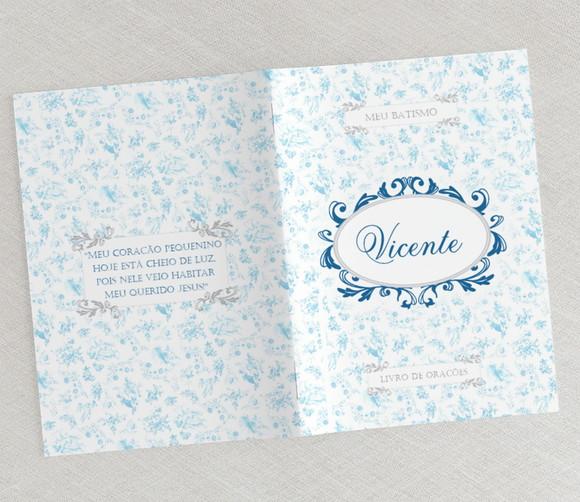 Livrinho De Orações Personalizado Toile Jour Azul