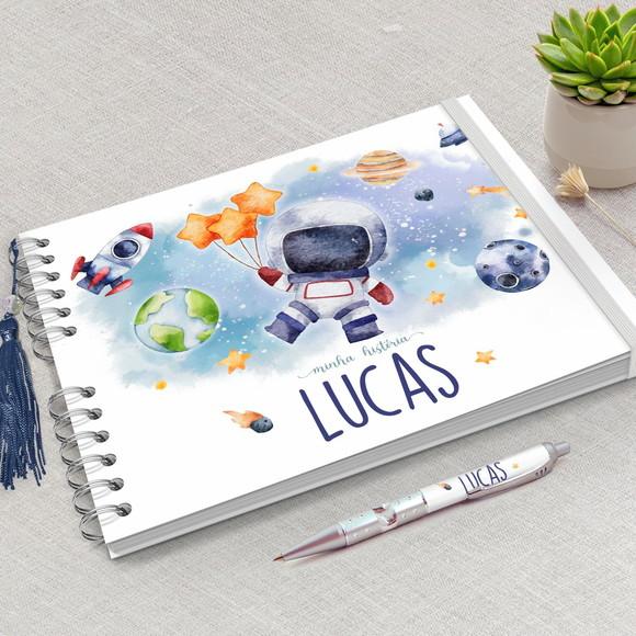 Livro Diario do Bebê Astronauta Aquarela
