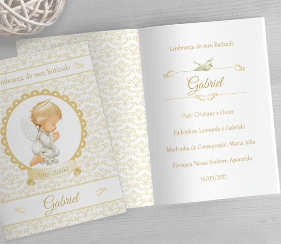 Mini Bíblia Personalizada - Lembrancinha para Batizado
