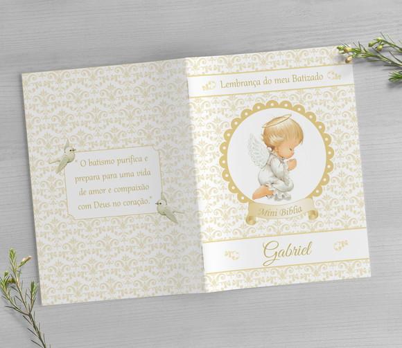 Mini Bíblia Personalizada - Lembrancinha para Batizado