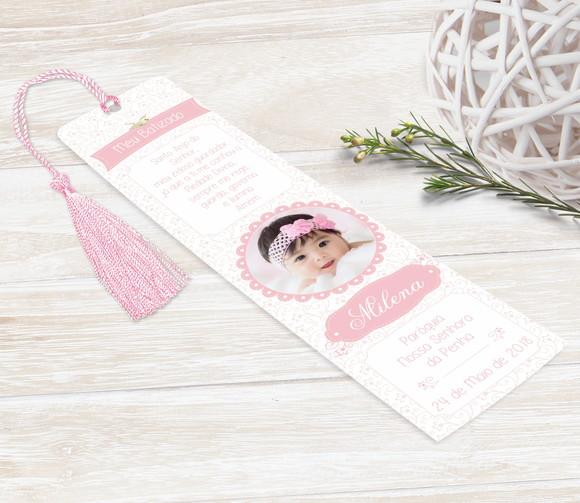 Santinho / Marcador Livro Personalizado com a Foto do Bebê