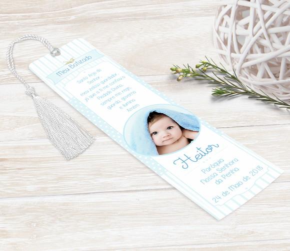 Santinho / Marcador Livro Personalizado com a Foto do Bebê