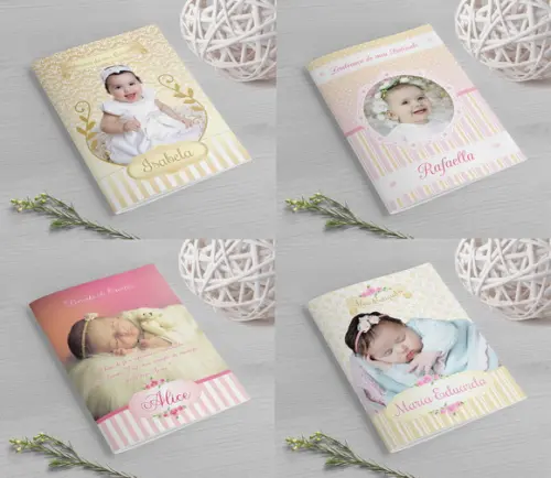 Livrinho de Orações para Batizado com Fotos do Bebê