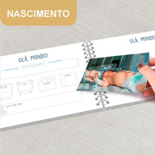 Livro Diario do Bebê Astronauta Aquarela