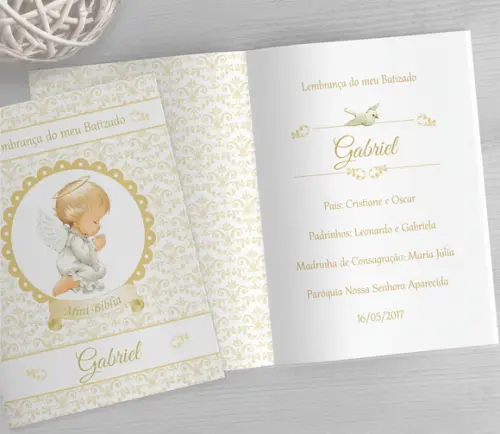 Mini Bíblia Personalizada - Lembrancinha para Batizado