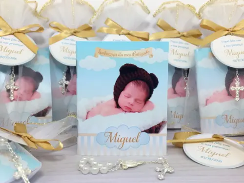 Mini Bíblia Personalizada com Foto da Criança e Mini Terço