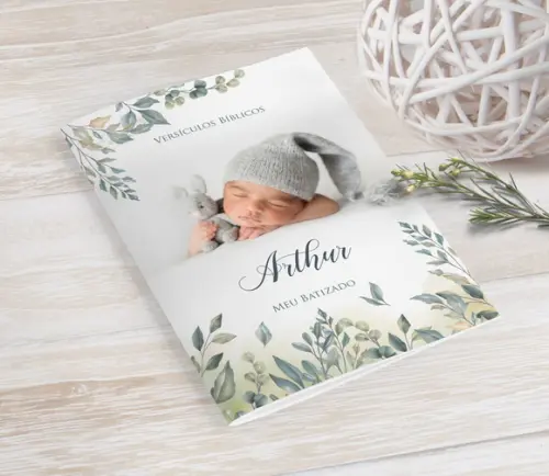 Mini Bíblia Personalizada com Fotos do Bebê