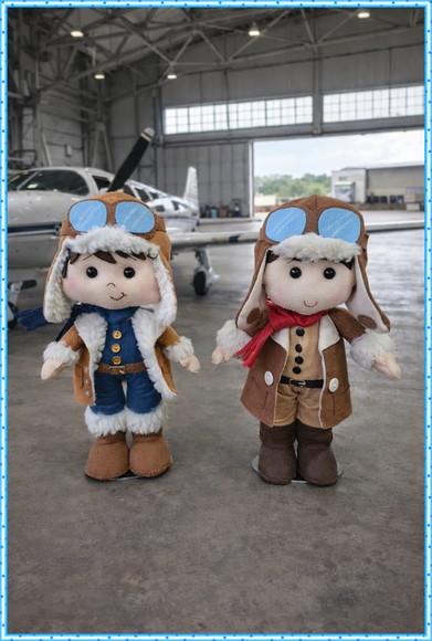 Aviador e Avião em Feltro