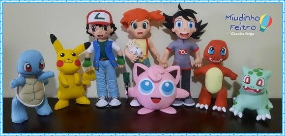 Kit Pokemon em Feltro - 8 Peças