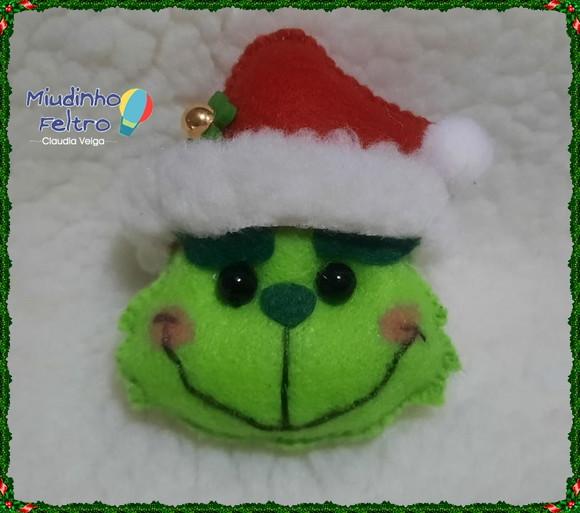 o Grinch em Feltro - Pingente Natalino
