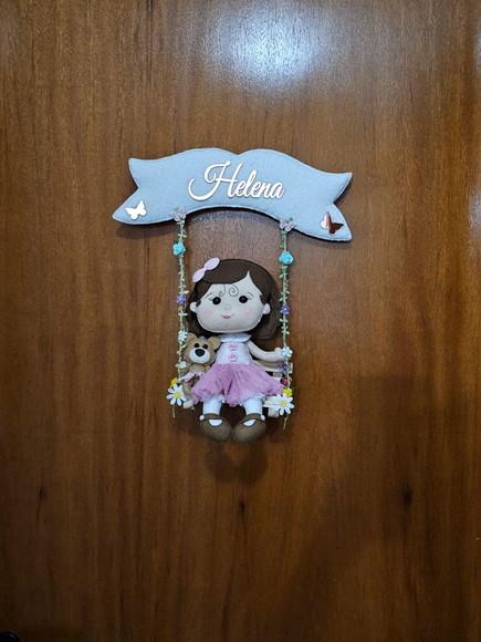 Porta Maternidade Menina e Urso