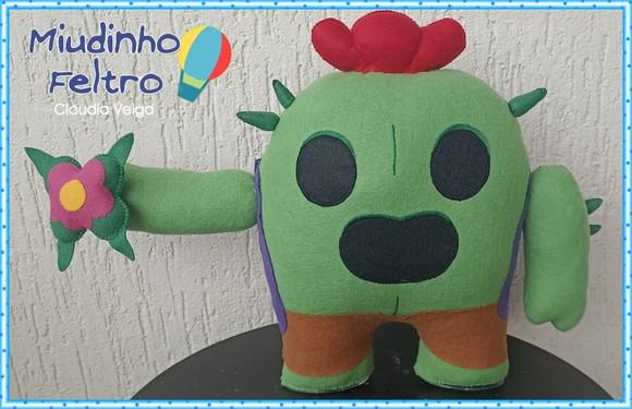Spike Brawl Stars - Boneco em Feltro