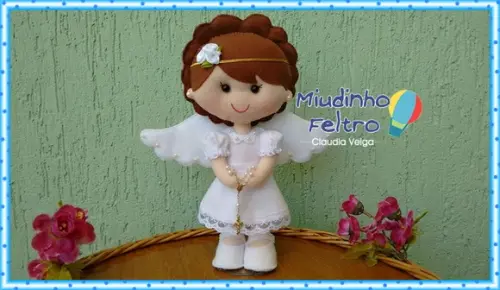 Anjinha em feltro - Batizado