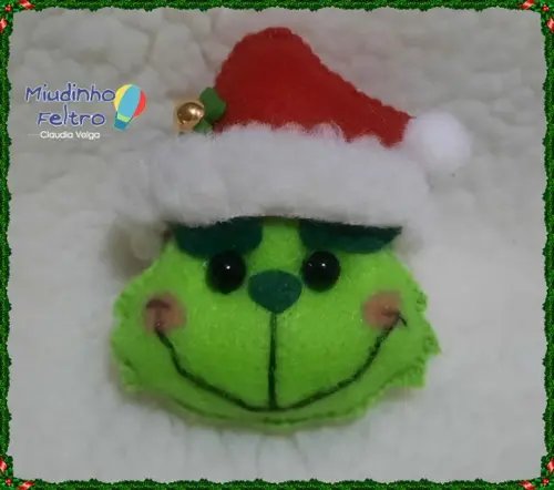o Grinch em Feltro - Pingente Natalino