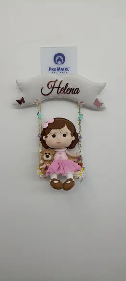 Porta Maternidade Menina e Urso