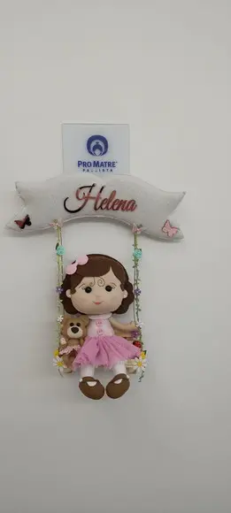 Porta Maternidade Menina e Urso