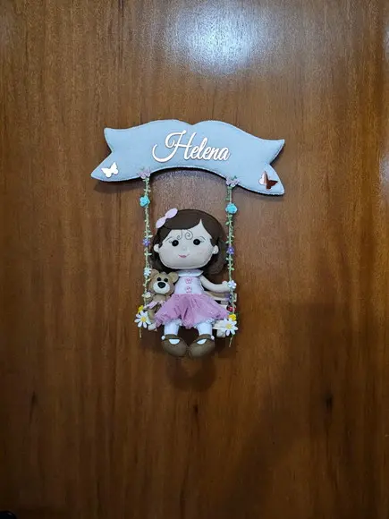 Porta Maternidade Menina e Urso