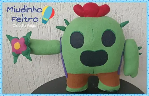 Spike Brawl Stars - Boneco em Feltro