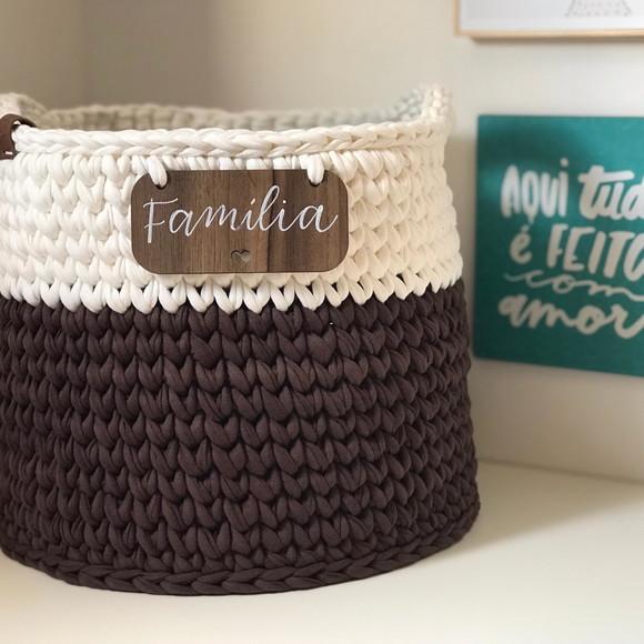 Cesto Fio de Malha 30x25 com Plaquinha