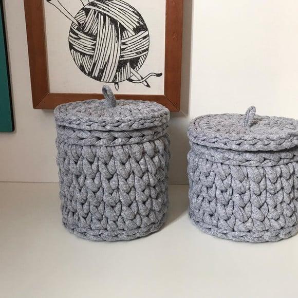 Porta Algodão e Porta Cotonete com Tampa