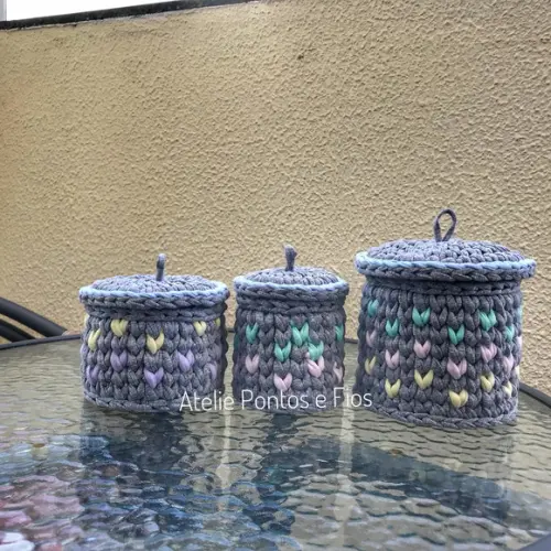 Kit Higiene de Bebê - 3 Potes com Tampa