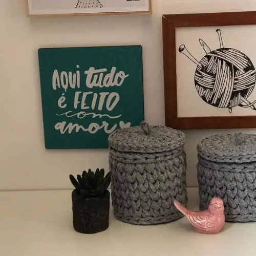 Porta Algodão e Porta Cotonete com Tampa