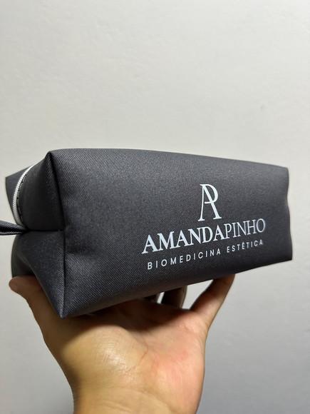 Necessaire Personalizada Listrada com Logo - Brinde de Luxo