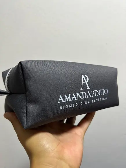 Necessaire Personalizada Listrada com Logo - Brinde de Luxo