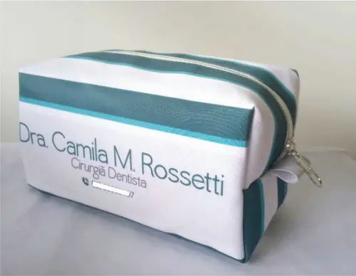 Necessaire Personalizada Listras Verde Musgo