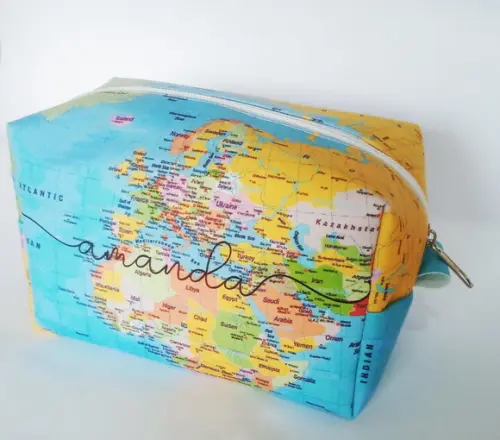 Necessaire Personalizada Mapa Mundi