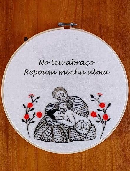 Bastidor Bordado Mães Ancestrais 4 Gerações, Amor e Gestação
