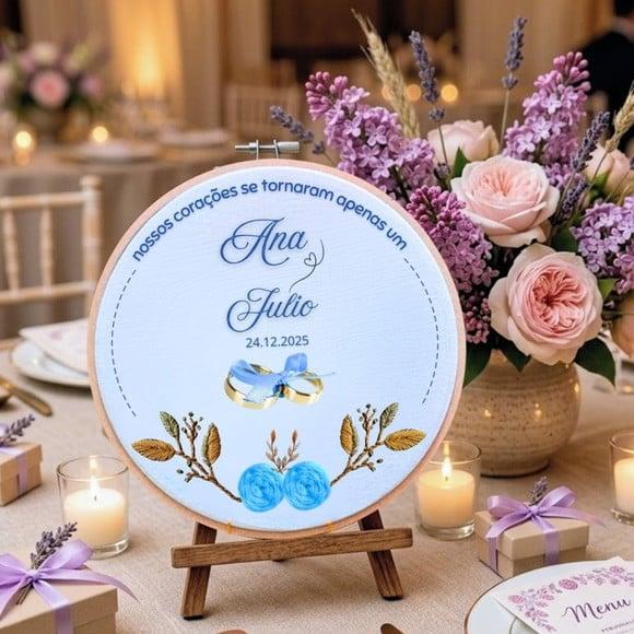 Porta Alianças Rosas Personalizado com Frase ou Salmo