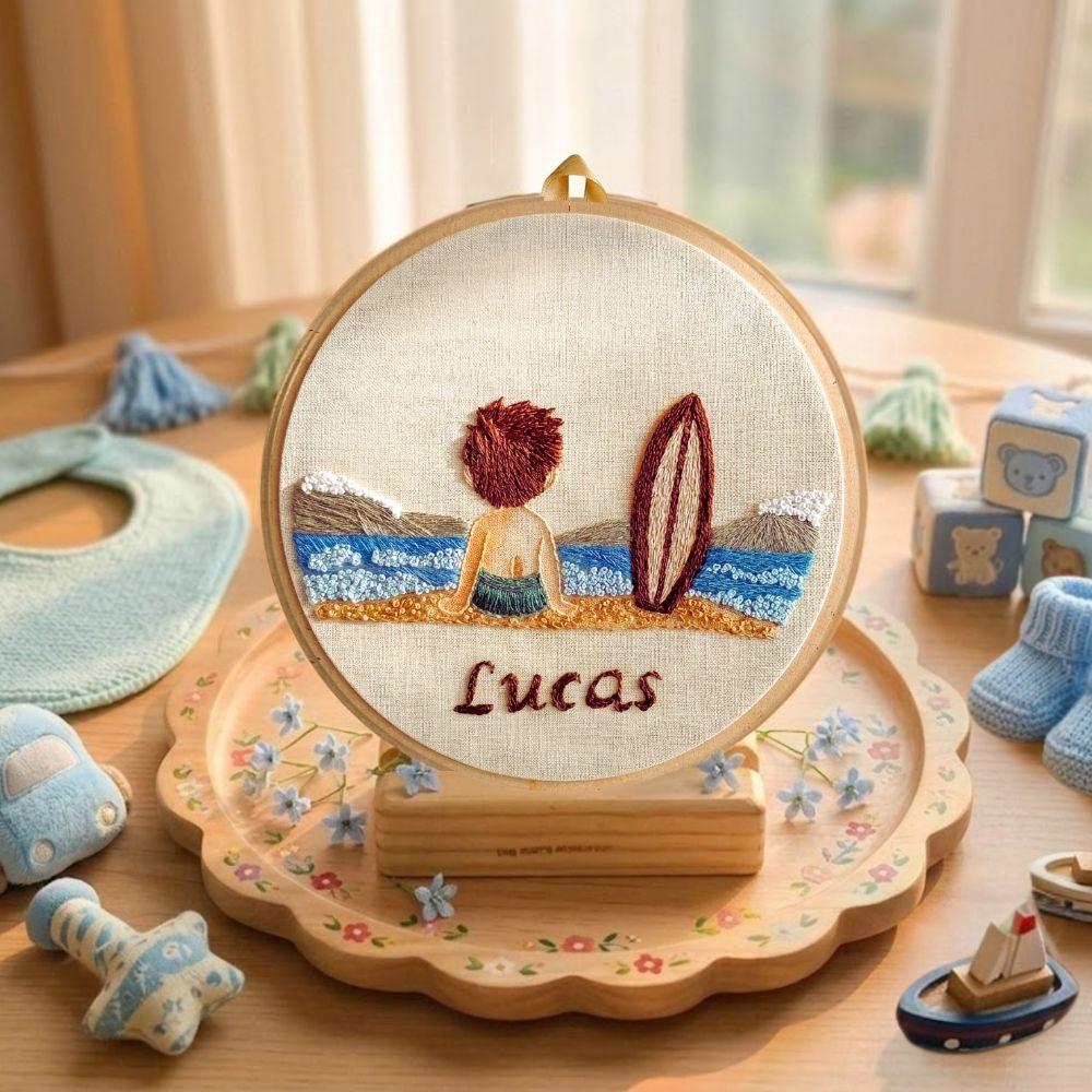Bastidor Bordado Personalizado Porta Maternidade Quarto Bebe