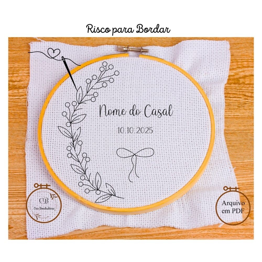 Risco para Bordar 💍Porta Alianças Floral 🌹 Gráfico Bordad