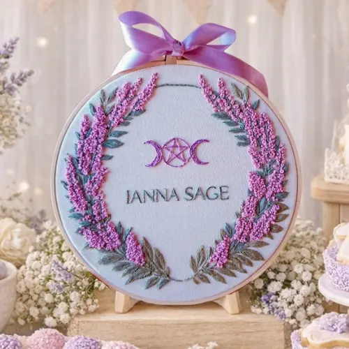 Porta Maternidade Bordado à Mão em Bastidor Personalizado